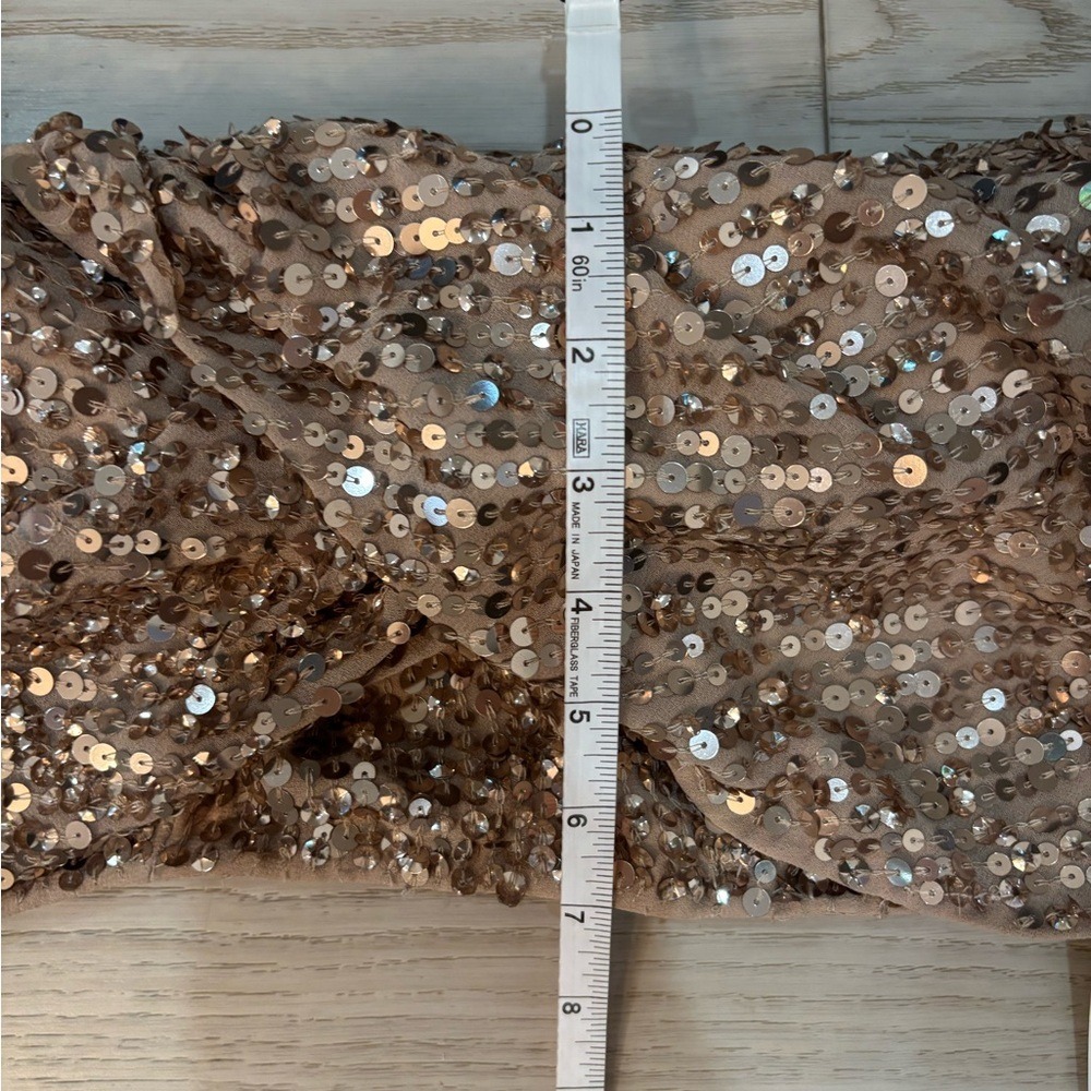 ASOS Design Off the Shoulder Sequin Drape Crop Top Blush Size 2 New Retail $129 - Picture 4 of 5